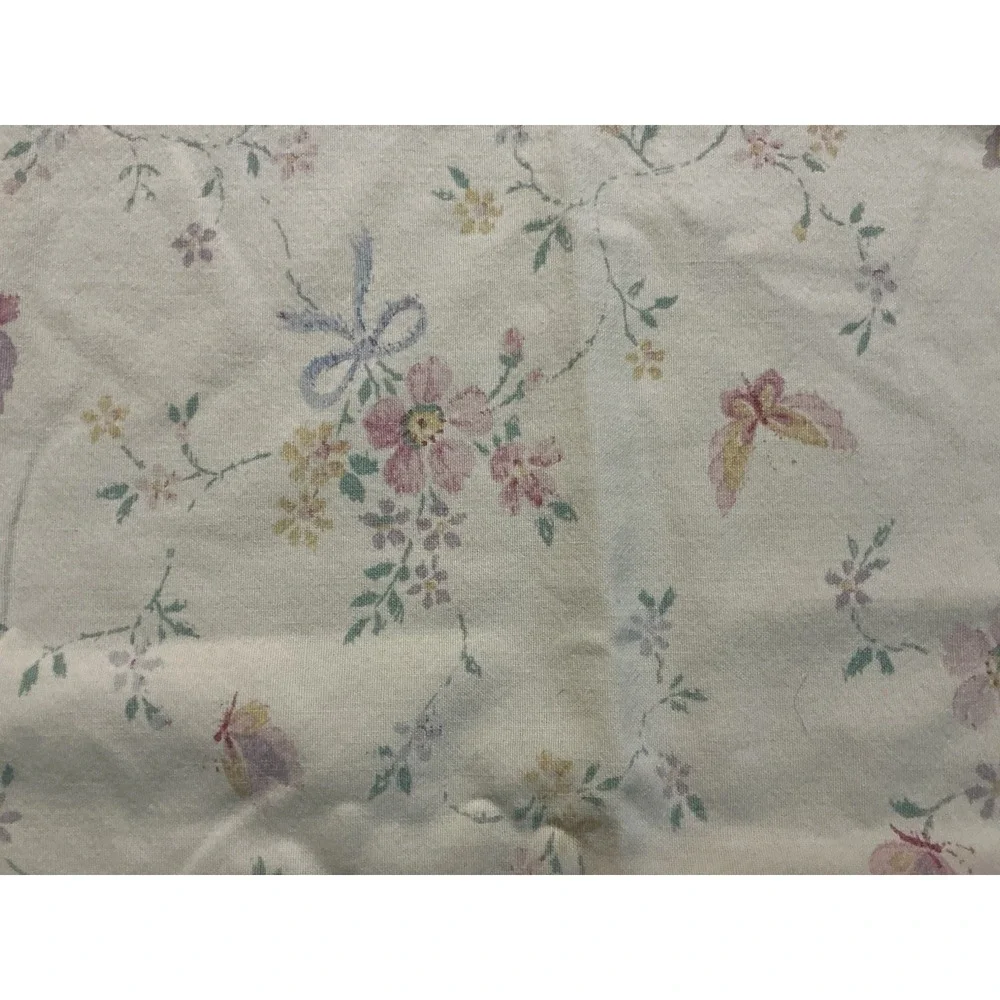 2pc Vtg JC Penney Shabby Chic Style Butterfly Floral STANDARD Pillowcases USA
